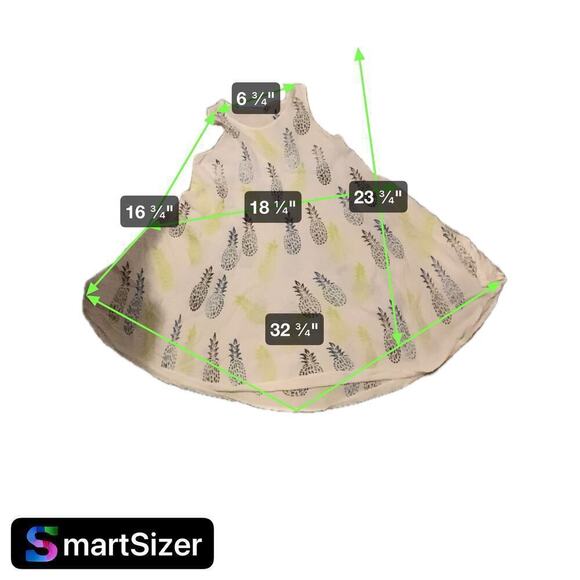 Seven Islands Gauze Dress Sleeveless Pineapple Light Sundress Cover-up Tank OS - Picture 3 of 5